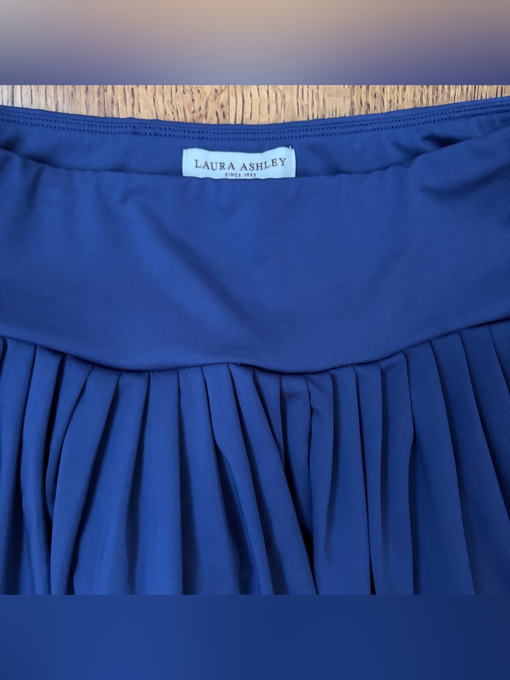 Laura Ashley Medium Pleated Golf Tennis Skort Mini Skirt Blue Stretch Activewear - Picture 2 of 12